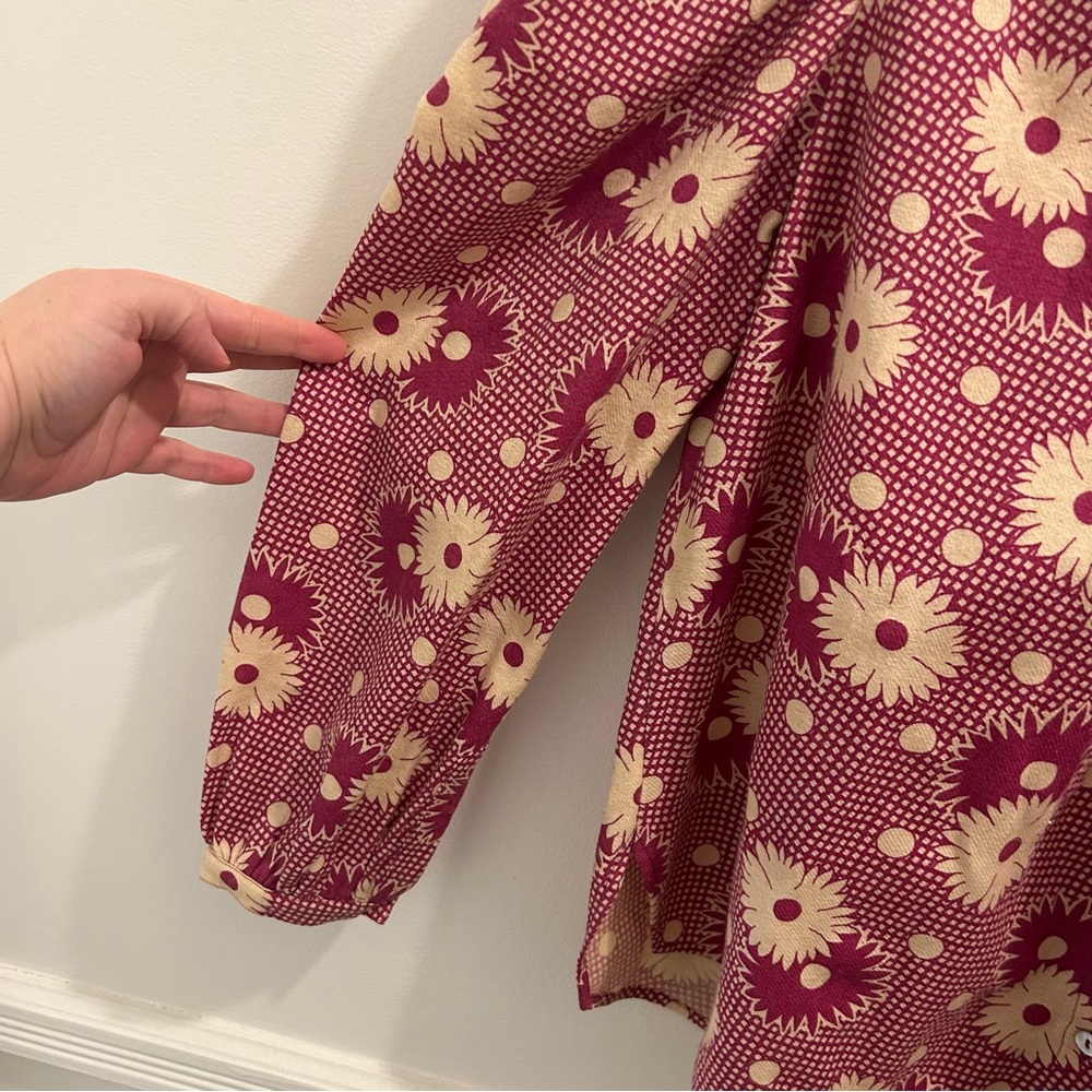 Alix of Bohemia Annabel Berry Daisy Shirt cotton wool pink fuchsia cream - Picture 4 of 15